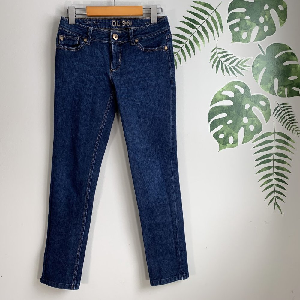 DL 1961 Sz 26 Angel Mid Rise Jeans Mariner Ankle